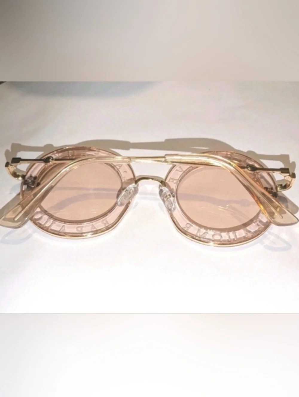 Round Luxury Tea Tint Bold Statement Print Sunglasses